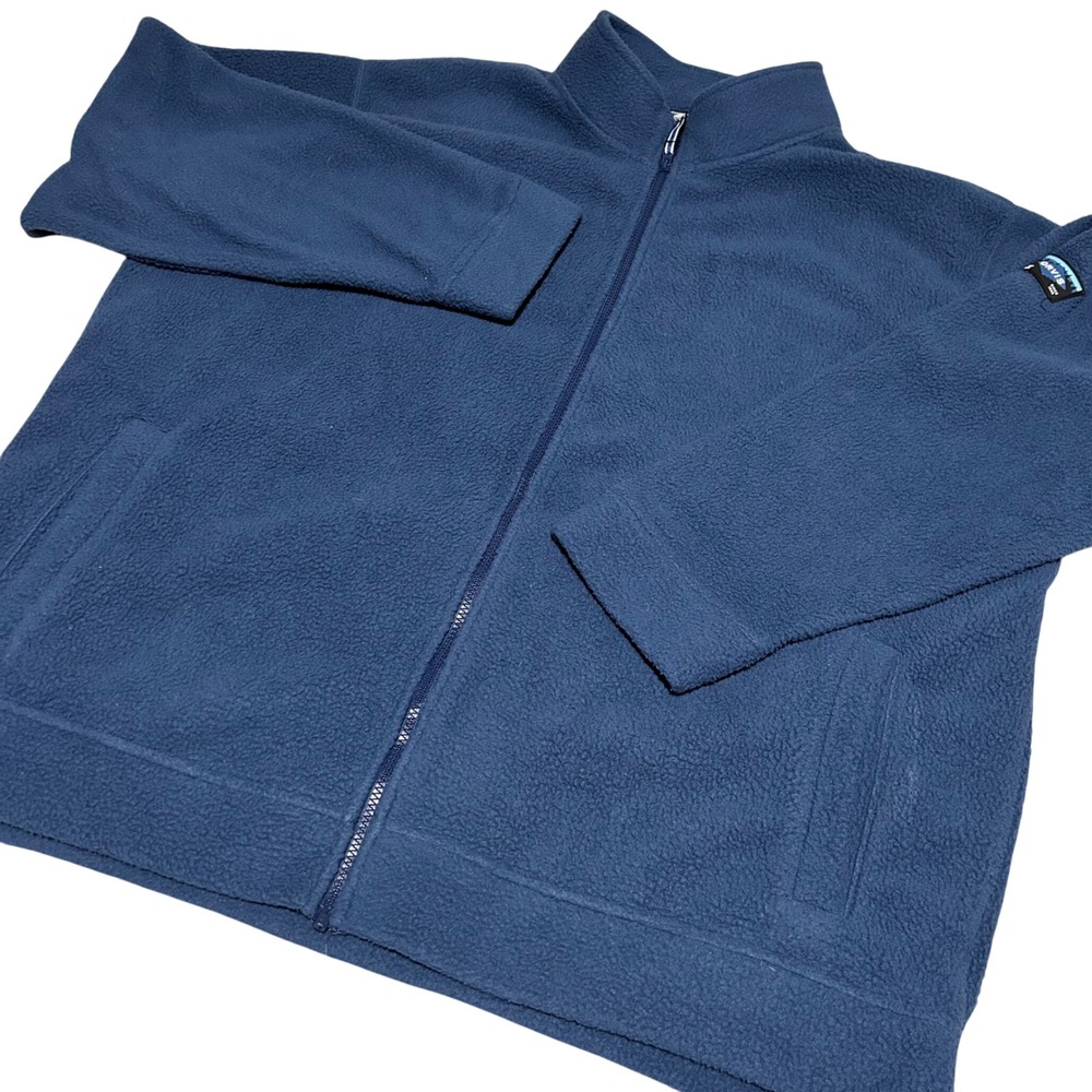 Orvis Fleece Jacket Mens XXL Blue Full Zip Mock Neck Outdoor Soft Warm 1399